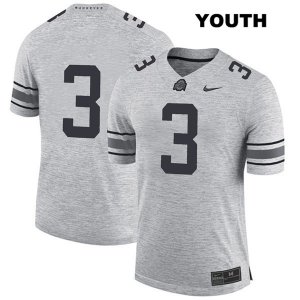 Youth NCAA Ohio State Buckeyes Damon Arnette #3 College Stitched No Name Authentic Nike Gray Football Jersey PT20G16JI